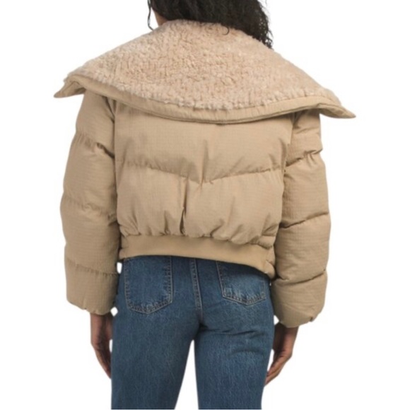 NWT Avec Lec Filles Faux Shearling Detail Puffer Jacket - Picture 6 of 12